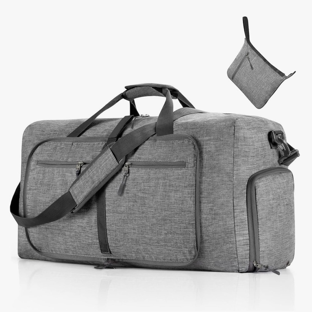 65L Foldable Travel Duffle Bag Grey